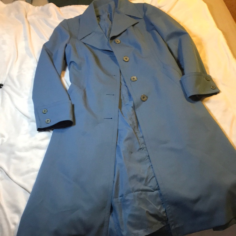 Blue trench coat